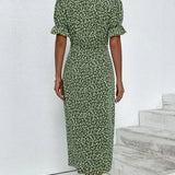 Zuzana | Kvetinové midi šaty s krátkym rukávom