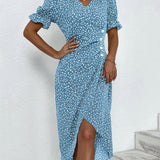 Zuzana | Kvetinové midi šaty s krátkym rukávom