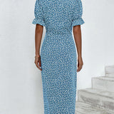 Zuzana | Kvetinové midi šaty s krátkym rukávom