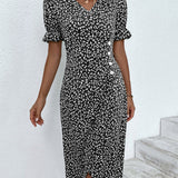 Zuzana | Kvetinové midi šaty s krátkym rukávom