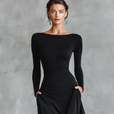 Norika - Elegantné šaty s fluidnými záhybmi