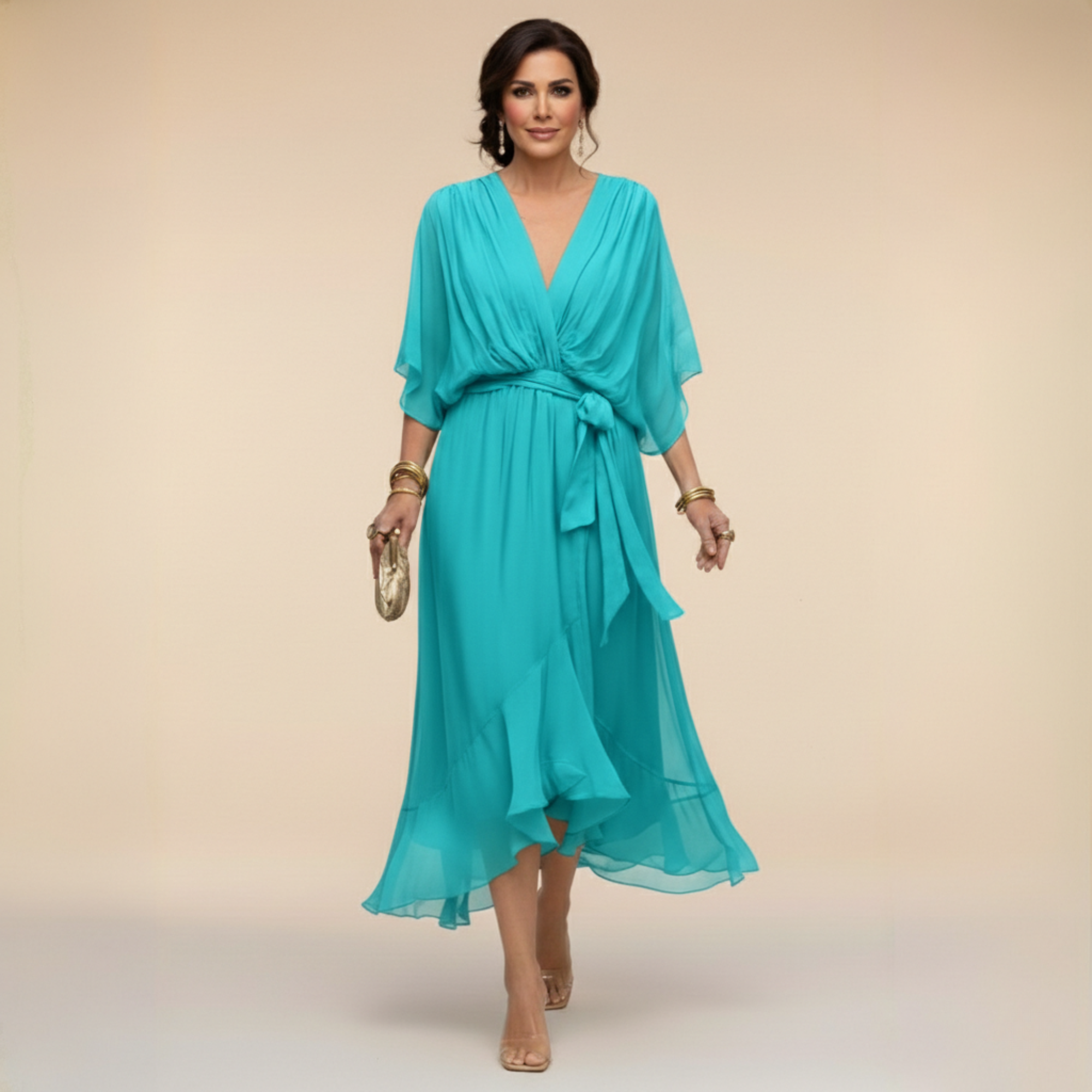 Monica | Šaty z chiffon s výstrihom do V