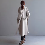 Mária | Elegantný kabát s štruktúrovaným opaskom