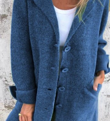Bohdana - Casual kabát s klopami a zapínaním na gombíky s jedným prsným vreckom