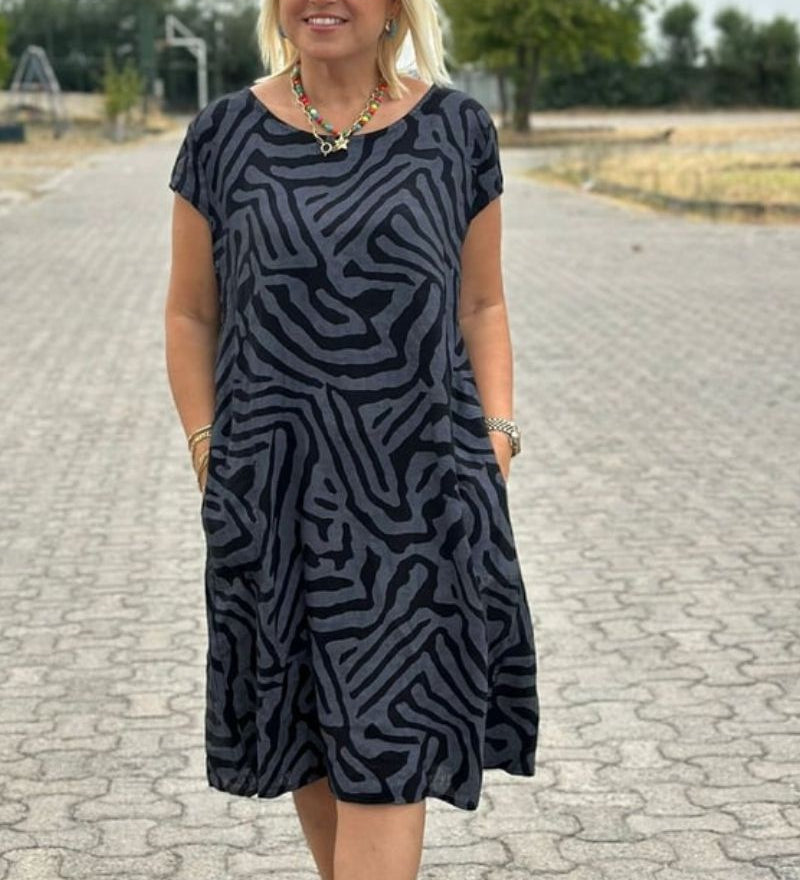 Jana | letné šaty s okrúhlym výstrihom