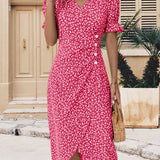 Zuzana | Kvetinové midi šaty s krátkym rukávom