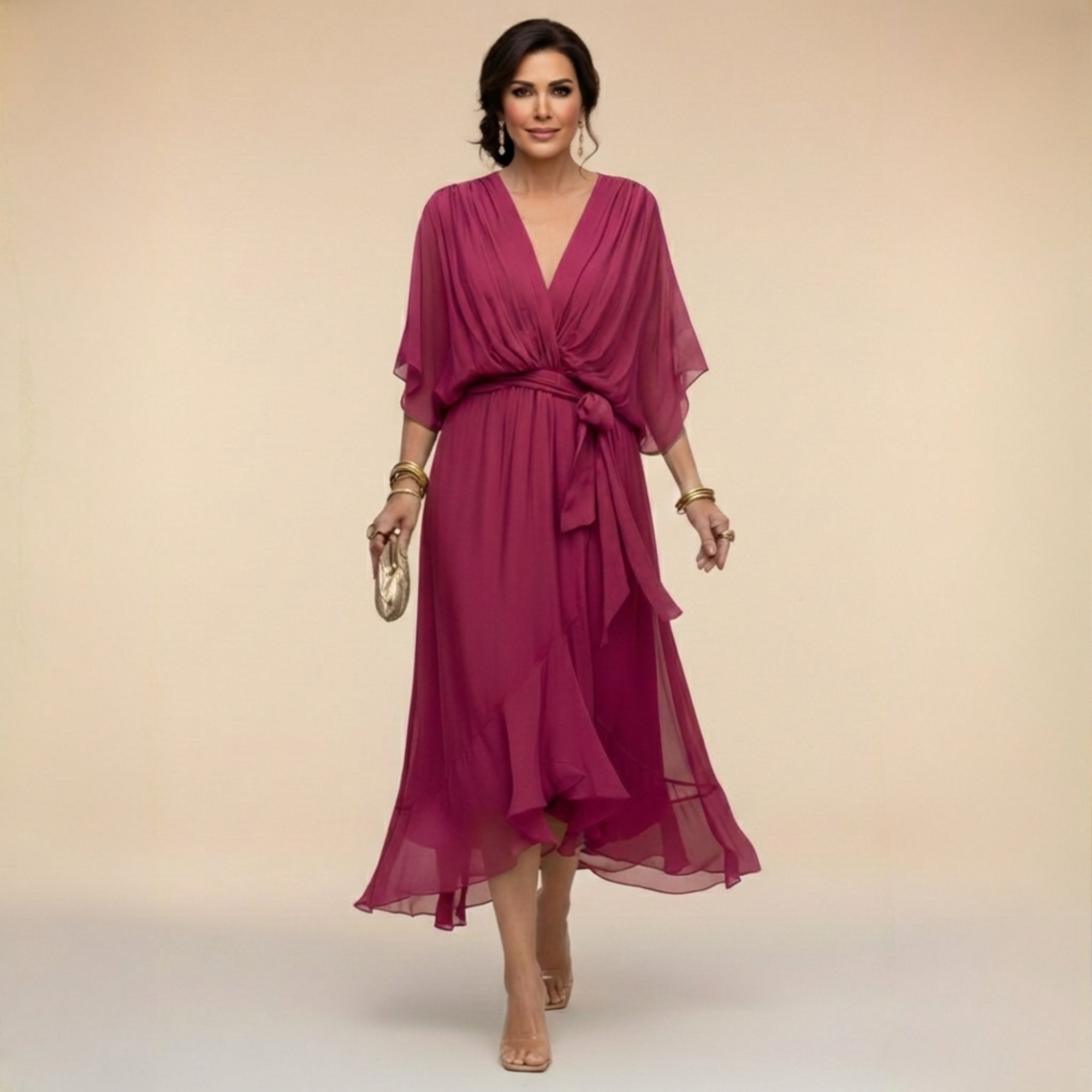 Monica | Šaty z chiffon s výstrihom do V