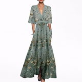 Valentina | Elegantné Maxi Šaty s Hlbokým Výstrihom