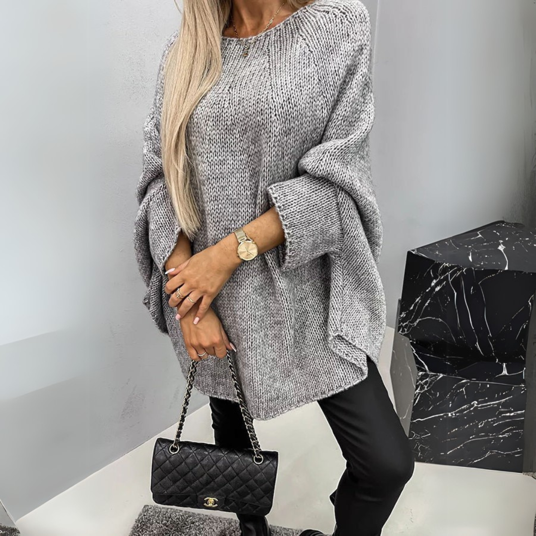 Isabelle - Elegantný dámsky sveter s okrúhlym výstrihom