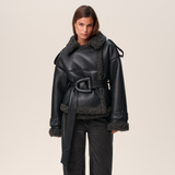 Alžbeta | Shearling kabát s opaskom