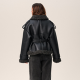 Alžbeta | Shearling kabát s opaskom
