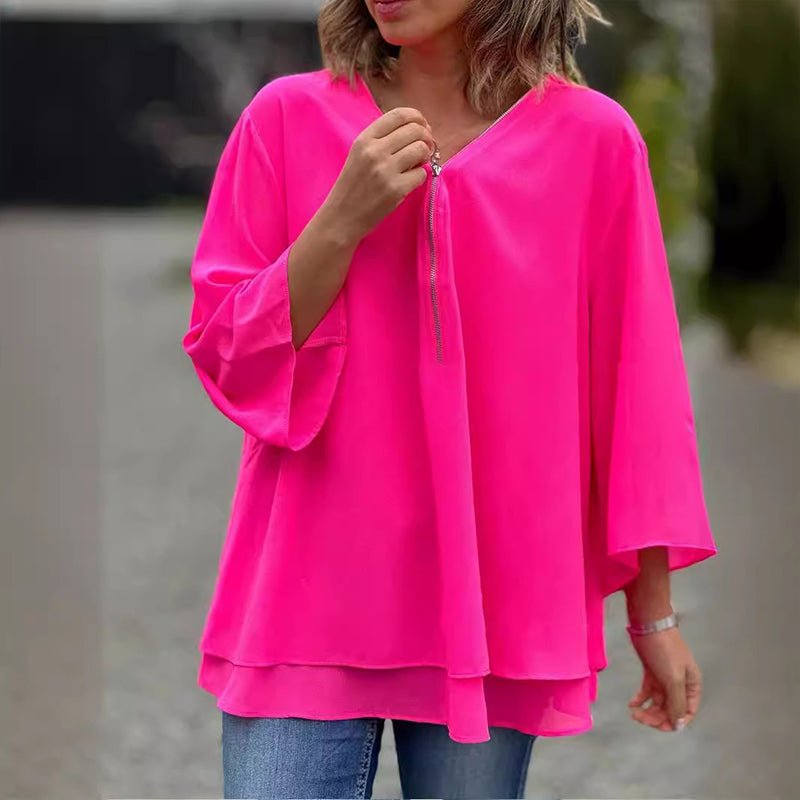 Margita | Blúzka z chiffon s zipsom