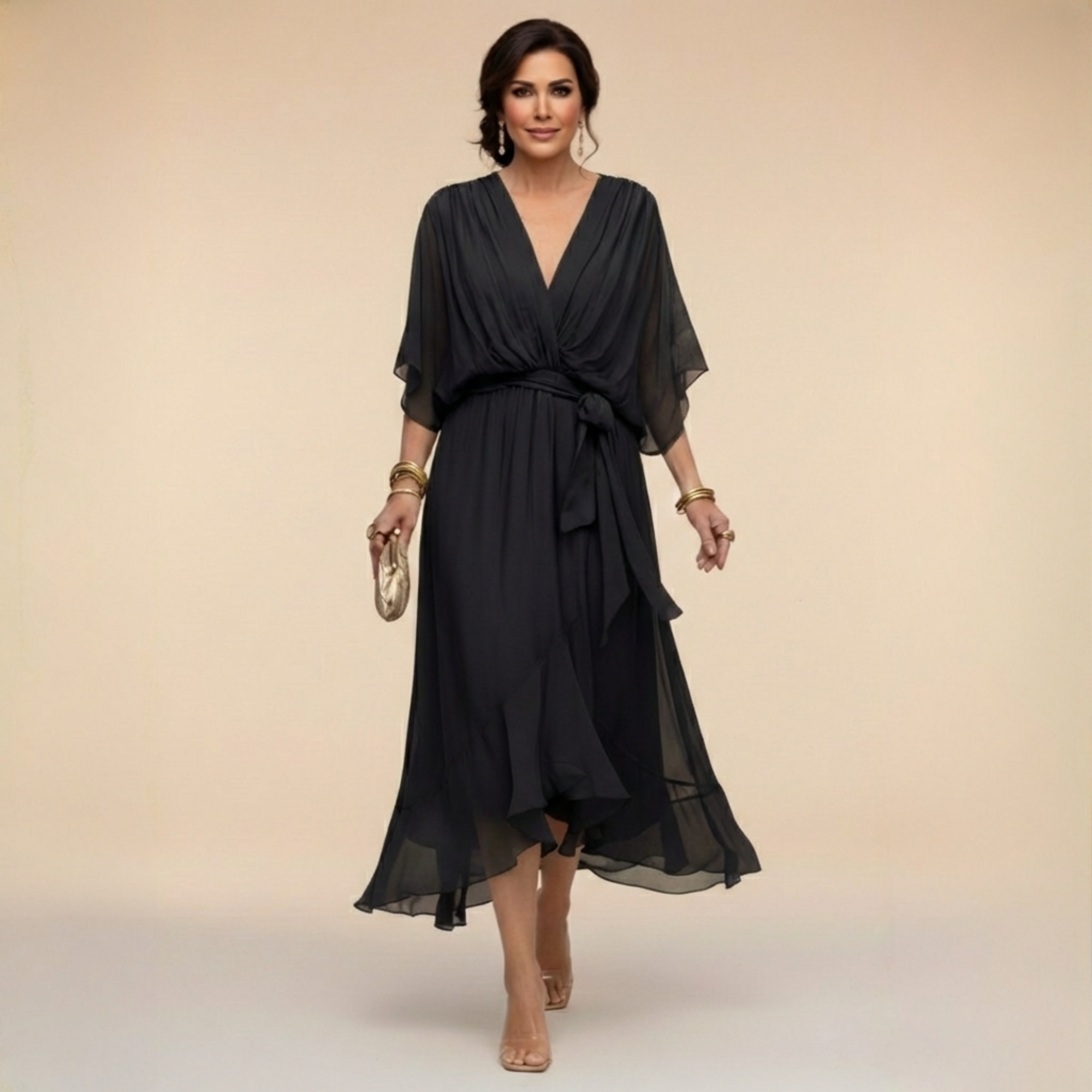 Monica | Šaty z chiffon s výstrihom do V