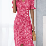 Zuzana | Kvetinové midi šaty s krátkym rukávom