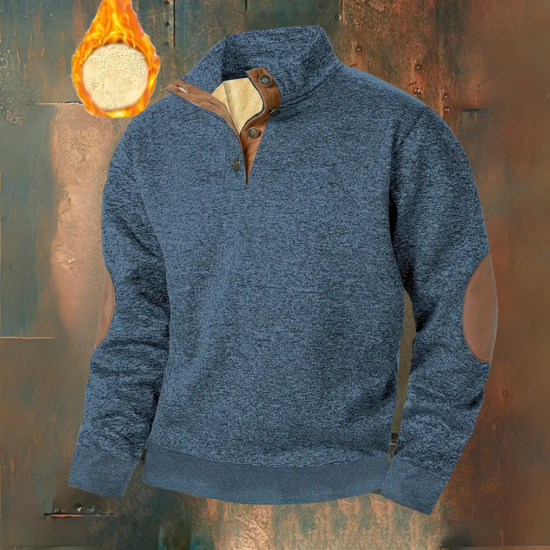 Mikina s kapucňou Meleg fleece Richard I s gombíkovým zapínaním