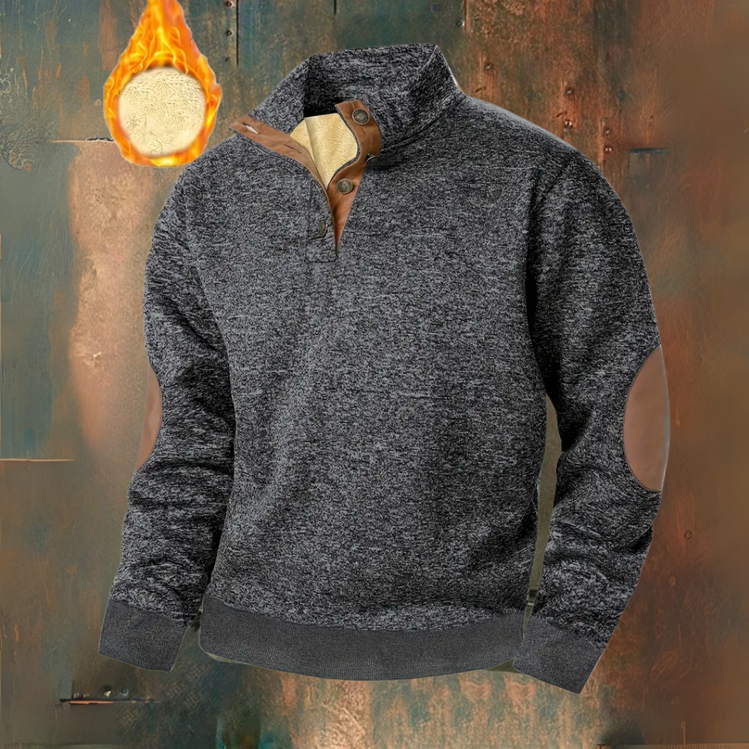 Mikina s kapucňou Meleg fleece Richard I s gombíkovým zapínaním