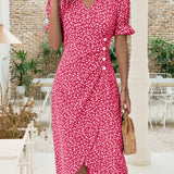 Zuzana | Kvetinové midi šaty s krátkym rukávom