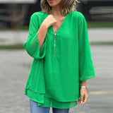 Margita | Blúzka z chiffon s zipsom