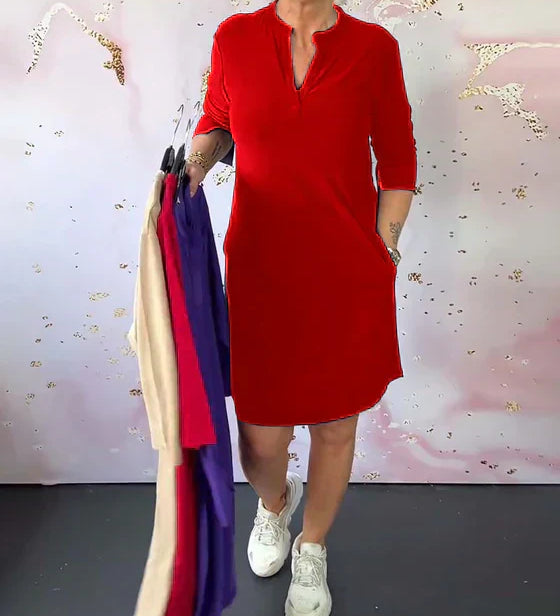 Elegantné šaty s výstrihom do V na každý deň
