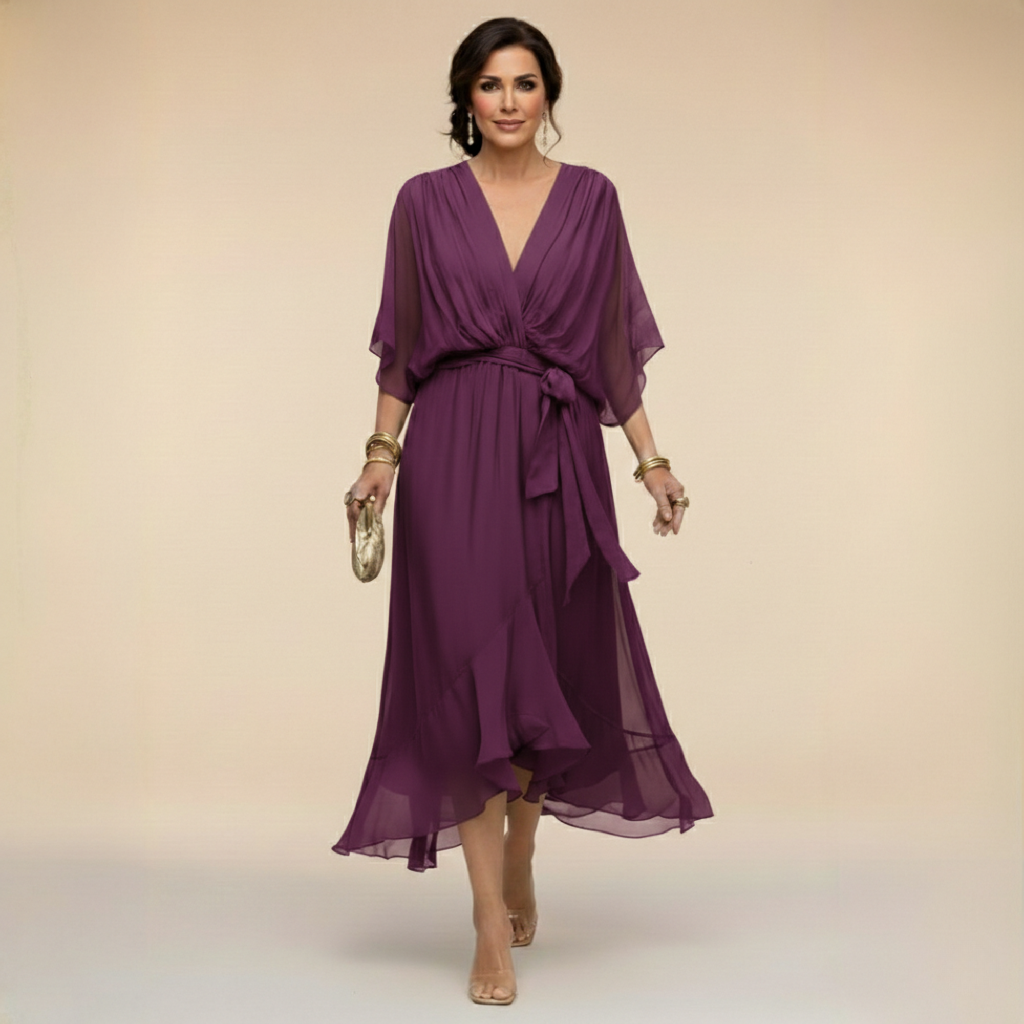 Monica | Šaty z chiffon s výstrihom do V
