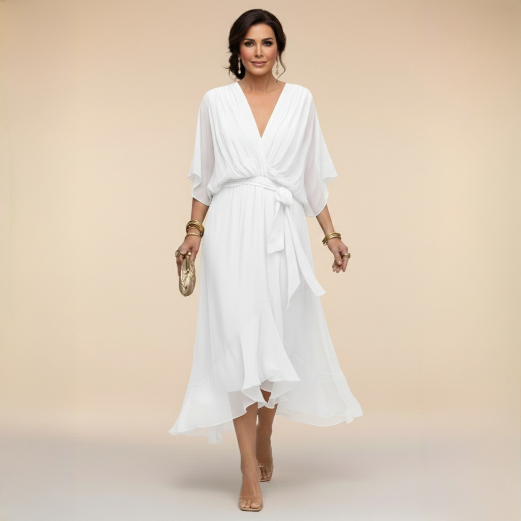 Monica | Šaty z chiffon s výstrihom do V