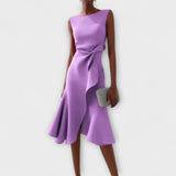 Júlia – Asymetrické midi šaty s drapériou