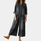 Jana™ | Vintage denim kombinéza s gombíkmi