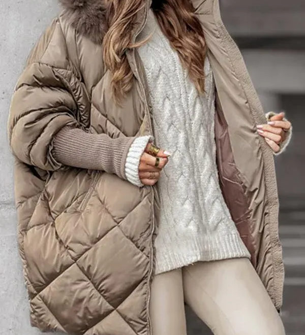 Aneta - zimný set s kapucňou a diamantovým vzorom