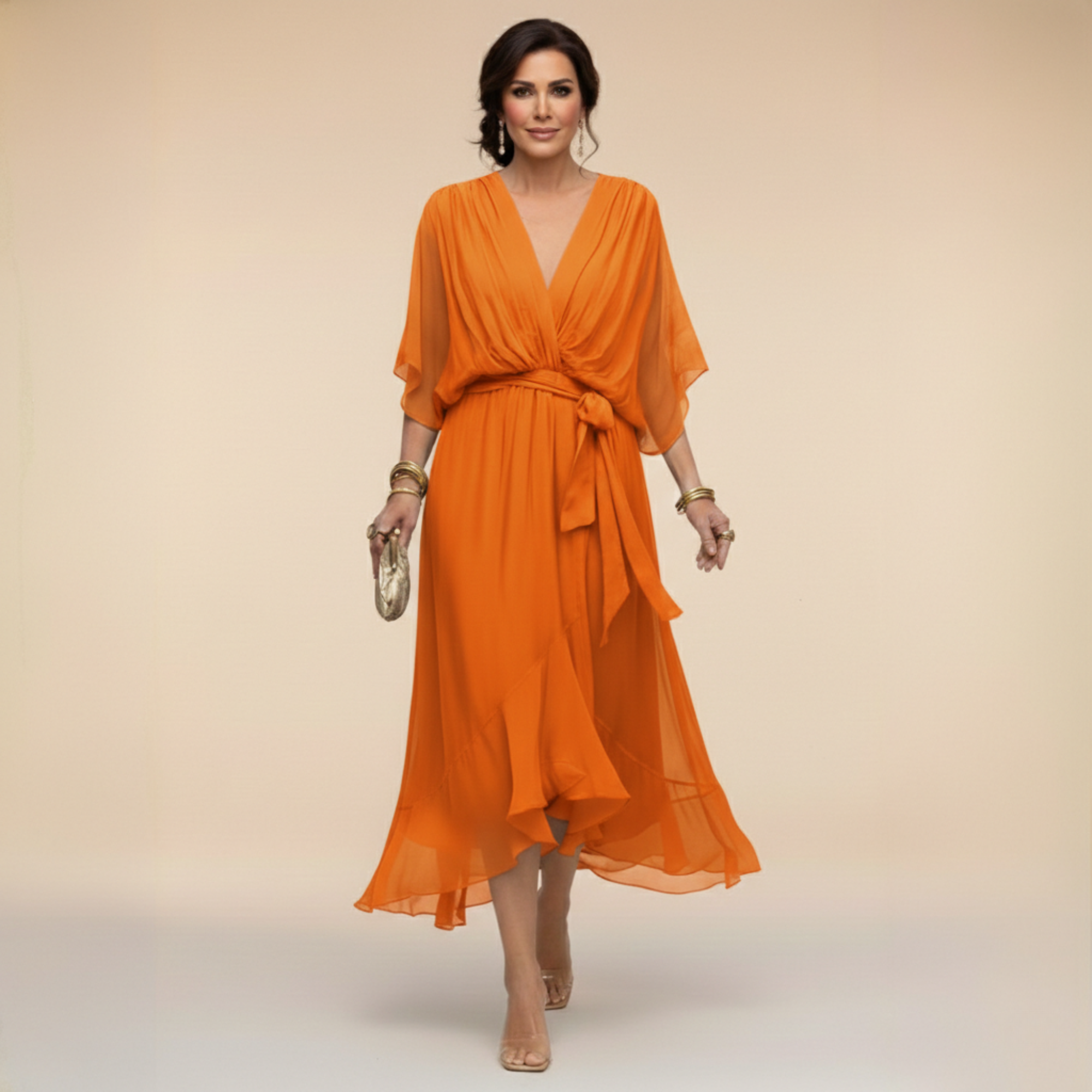 Monica | Šaty z chiffon s výstrihom do V