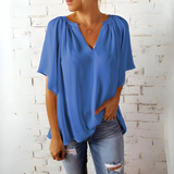 Tímea - Elegantná dámska blúzka s výstrihom do V