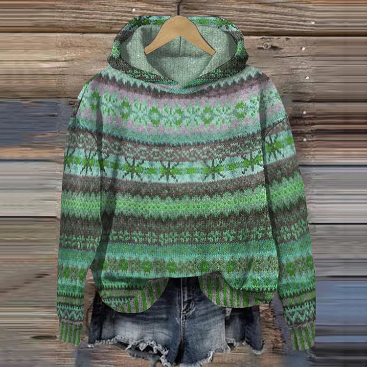 Lívia - Kabát s etnickou kapucňou retro