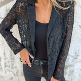 Ema | Priehľadný čipkový blazer s elegantnou štruktúrou