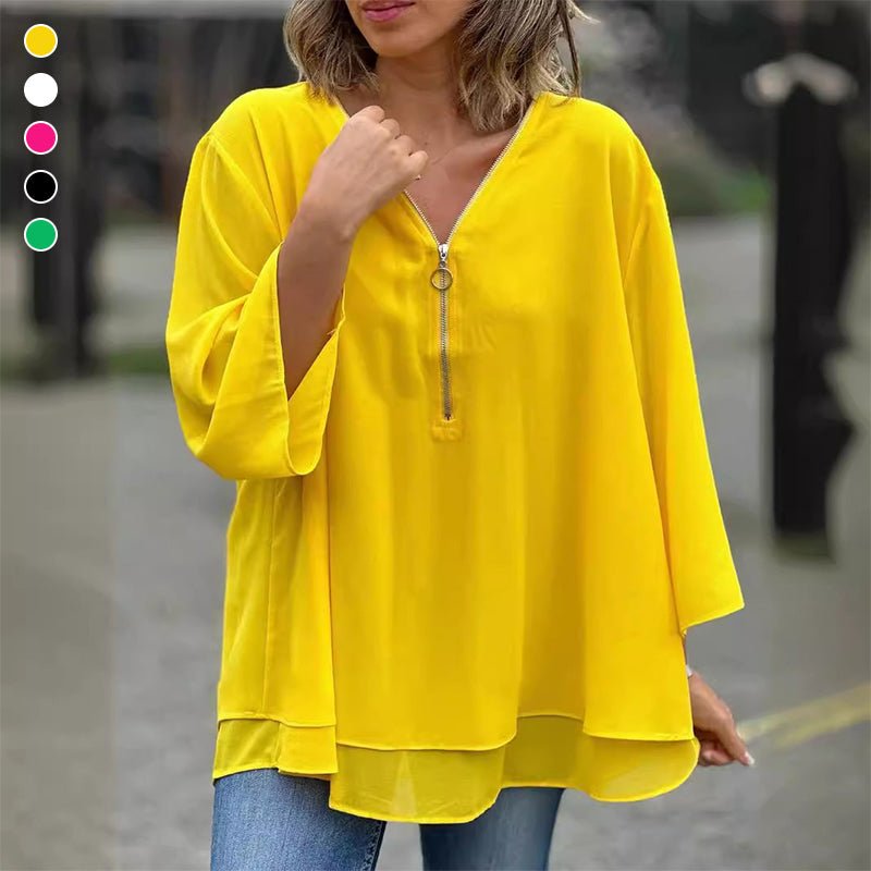 Margita | Blúzka z chiffon s zipsom