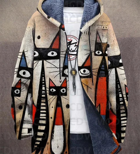 Lujza™ - Kabát s kapucňou inšpirovaný luxusným umením