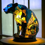 Linda – lampa leopard z farebného skla