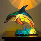 Lívia – Lampa delfína z farebného skla