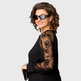 Laura - Elegantné čierne čipkované šaty