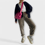 Adela - Vintage džínsy s leopardím vzorom