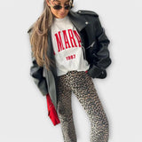 Adela - Vintage džínsy s leopardím vzorom