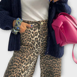 Adela - Vintage džínsy s leopardím vzorom