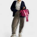 Adela - Vintage džínsy s leopardím vzorom