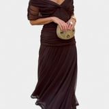 Alena - Dlhé šaty Aleny s kvetinovou potlačou a výstrihom do V