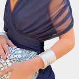 Alena - Dlhé šaty Aleny s kvetinovou potlačou a výstrihom do V