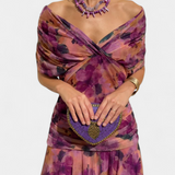 Alena - Dlhé šaty Aleny s kvetinovou potlačou a výstrihom do V