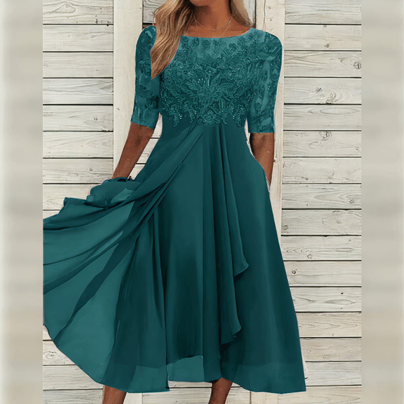 Helena™ - Elegantné midi šaty z čipky