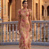 Rosario | Dlhé kvetinové šaty z chiffon