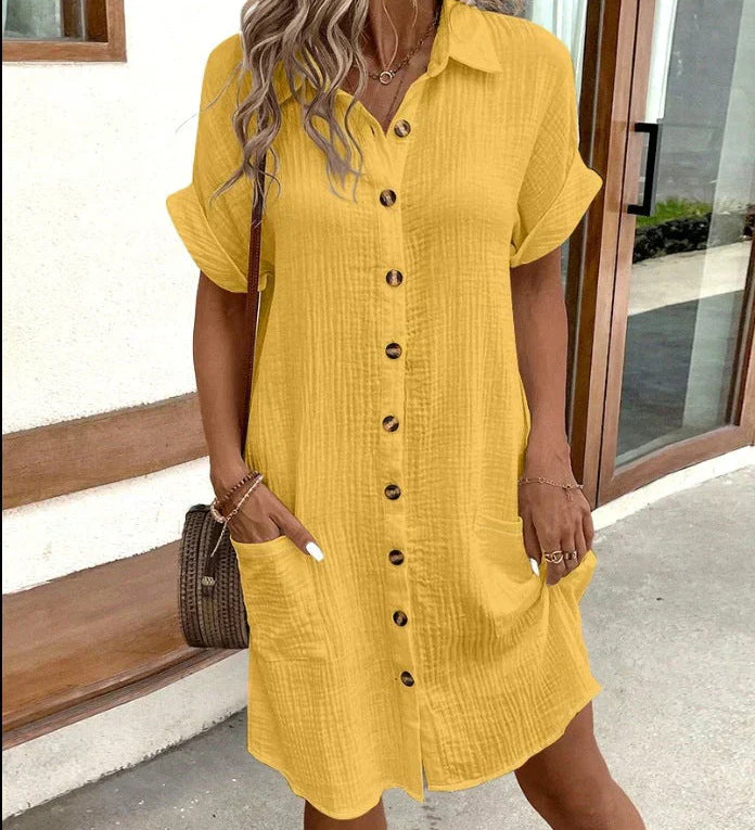 Renáta™ - Oversized polo šaty z látky
