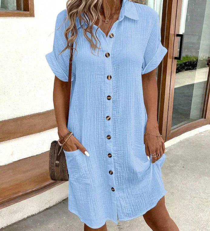 Renáta™ - Oversized polo šaty z látky