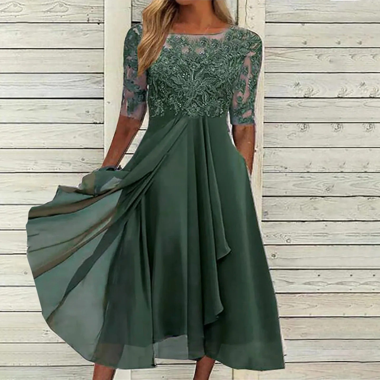 Helena™ - Elegantné midi šaty z čipky