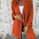 Bohdana - Casual kabát s klopami a zapínaním na gombíky s jedným prsným vreckom